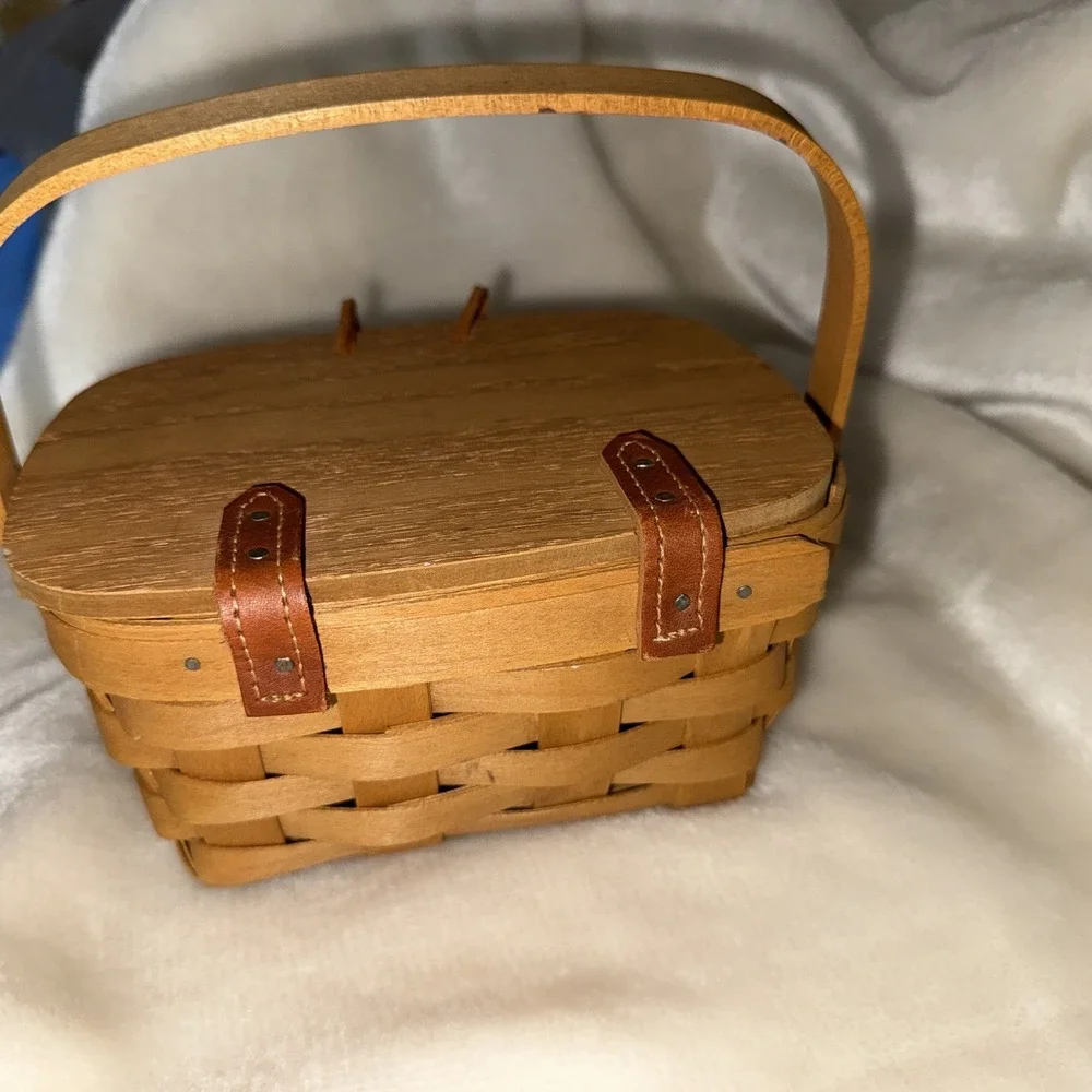 Longaberger Small Purse Basket 1995 Handle lid